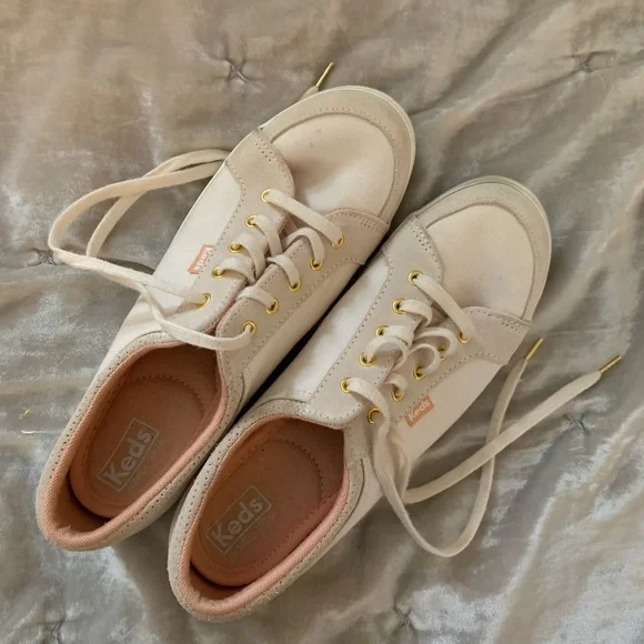 D O N A T E D Keds Women's Cream Canvas Sneakers 7.5 EUC B62 - Picture 6 of 7